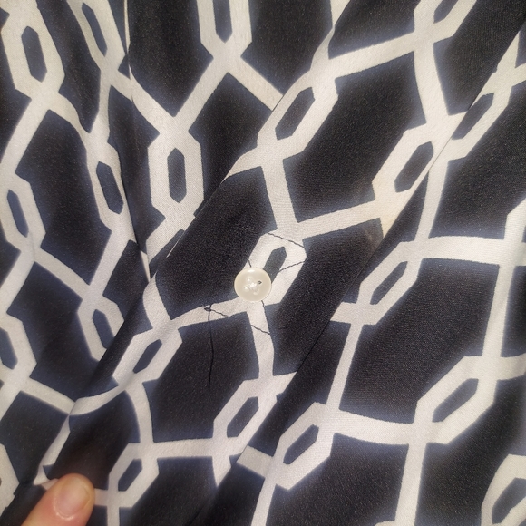 White chain link design/black straight dress By Just BEE-SZ M - Picture 7 of 7